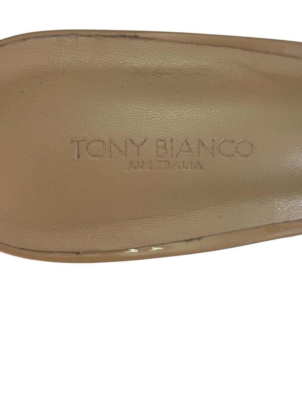 Tony Bianco Nude Patent Slide Mule Heel - Picture 8 of 8